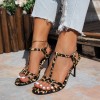Size 36-43 new summer women's open toe sexy leopard cross narrow band high heels party women sandals sandalias mujer Size 36-43 new summer women's open toe sexy leopard cross narrow band high heels party women sandals sandalias mujer