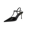 Fashion Buckle Strap Women Pumps Sexy Pointed Toe Thin High Heels Slingbacks Sandals Fashion Wedding Party Mule Shoes