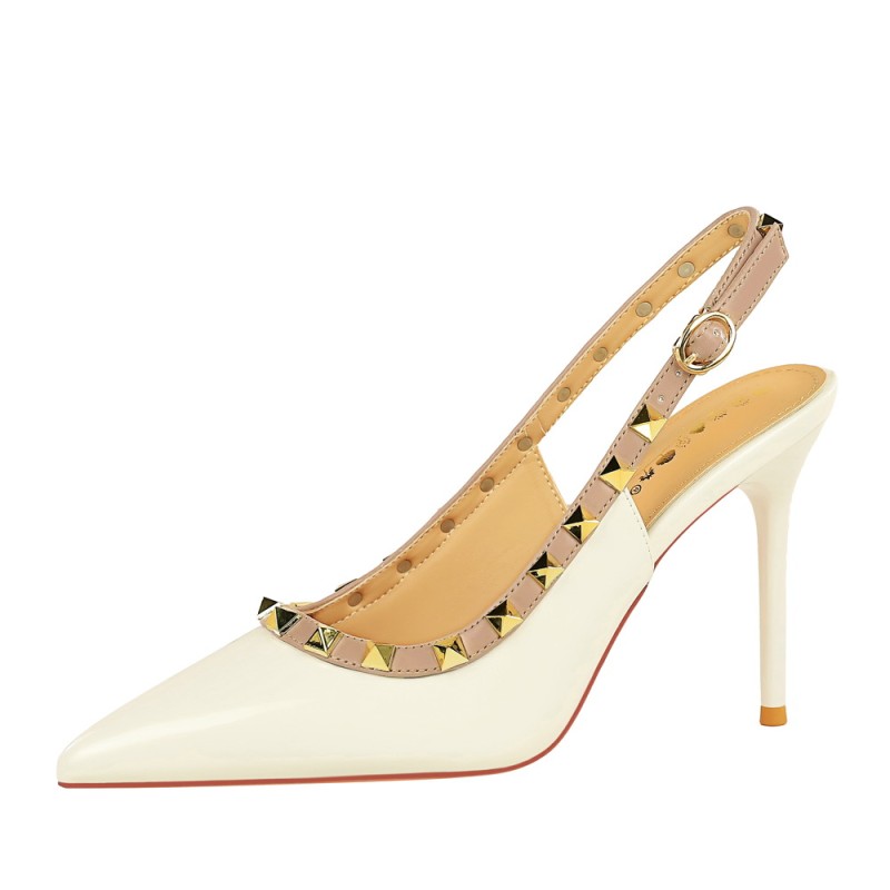BIGTREE River Mixed Colors Office Lady High Heels Pointed toe Stiletto Elegance Women's Pumps Slingbacks 9.5cm Apricot Black BIGTREE River Mixed Colors Office Lady High Heels Pointed toe Stiletto Elegance Women's Pumps Slingbacks 9.5cm Apricot Black