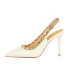 BIGTREE River Mixed Colors Office Lady High Heels Pointed toe Stiletto Elegance Women's Pumps Slingbacks 9.5cm Apricot Black BIGTREE River Mixed Colors Office Lady High Heels Pointed toe Stiletto Elegance Women's Pumps Slingbacks 9.5cm Apricot Black