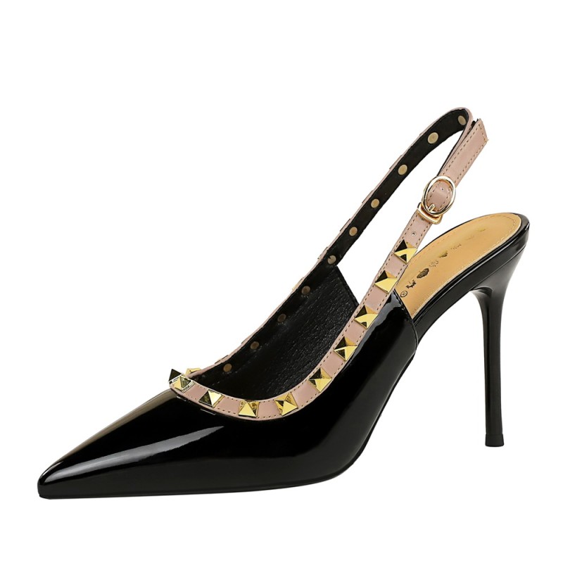 BIGTREE River Mixed Colors Office Lady High Heels Pointed toe Stiletto Elegance Women's Pumps Slingbacks 9.5cm Apricot Black BIGTREE River Mixed Colors Office Lady High Heels Pointed toe Stiletto Elegance Women's Pumps Slingbacks 9.5cm Apricot Black