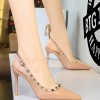BIGTREE River Mixed Colors Office Lady High Heels Pointed toe Stiletto Elegance Women's Pumps Slingbacks 9.5cm Apricot Black BIGTREE River Mixed Colors Office Lady High Heels Pointed toe Stiletto Elegance Women's Pumps Slingbacks 9.5cm Apricot Black