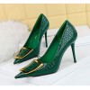 BIGTREE Shoes Women 10 Cm Metal Buckle Ladies Pumps Luxury Women's Banquet Shoes Stilettos High Heels Women Sexy Party Shoes