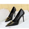 BIGTREE Shoes Women 10 Cm Metal Buckle Ladies Pumps Luxury Women's Banquet Shoes Stilettos High Heels Women Sexy Party Shoes