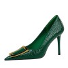 BIGTREE Shoes Women 10 Cm Metal Buckle Ladies Pumps Luxury Women's Banquet Shoes Stilettos High Heels Women Sexy Party Shoes