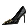 BIGTREE Shoes Women 10 Cm Metal Buckle Ladies Pumps Luxury Women's Banquet Shoes Stilettos High Heels Women Sexy Party Shoes