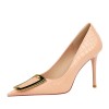 BIGTREE Shoes Women 10 Cm Metal Buckle Ladies Pumps Luxury Women's Banquet Shoes Stilettos High Heels Women Sexy Party Shoes