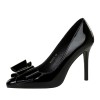 BIGTREE Shoes Bowknot Women Pumps Patent leather High Heels 10 CM Stilettos Fashion wedding shoes Women Heels Large size 42 43