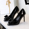 BIGTREE Shoes Bowknot Women Pumps Patent leather High Heels 10 CM Stilettos Fashion wedding shoes Women Heels Large size 42 43