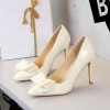 BIGTREE Shoes Bowknot Women Pumps Patent leather High Heels 10 CM Stilettos Fashion wedding shoes Women Heels Large size 42 43