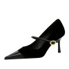 BIGTREE Shoes New Buckle Design Women Pumps Pointed Shoes High Heels Suede Stilettos Heels 7cm 10cm Ladies Shoes Large Size 43