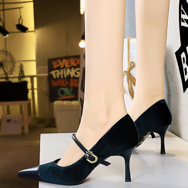 BIGTREE Shoes New Buckle Design Women Pumps Pointed Shoes High Heels Suede Stilettos Heels 7cm 10cm Ladies Shoes Large Size 43 BIGTREE Shoes New Buckle Design Women Pumps Pointed Shoes High Heels Suede Stilettos Heels 7cm 10cm Ladies Shoes Large Size 43