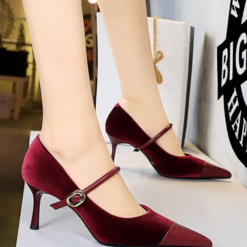 BIGTREE Shoes New Buckle Design Women Pumps Pointed Shoes High Heels Suede Stilettos Heels 7cm 10cm Ladies Shoes Large Size 43 BIGTREE Shoes New Buckle Design Women Pumps Pointed Shoes High Heels Suede Stilettos Heels 7cm 10cm Ladies Shoes Large Size 43