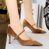 BIGTREE Shoes New Buckle Design Women Pumps Pointed Shoes High Heels Suede Stilettos Heels 7cm 10cm Ladies Shoes Large Size 43 BIGTREE Shoes New Buckle Design Women Pumps Pointed Shoes High Heels Suede Stilettos Heels 7cm 10cm Ladies Shoes Large Size 43