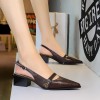 Classic Women's New 2025 Women's Low Heel Sandals Fashion Retro Design Letter Women's New Low Heel Shoes