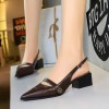 Classic Women's New 2025 Women's Low Heel Sandals Fashion Retro Design Letter Women's New Low Heel Shoes