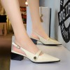 Classic Women's New 2025 Women's Low Heel Sandals Fashion Retro Design Letter Women's New Low Heel Shoes