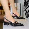 Classic Women's New 2025 Women's Low Heel Sandals Fashion Retro Design Letter Women's New Low Heel Shoes