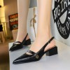 Classic Women's New 2025 Women's Low Heel Sandals Fashion Retro Design Letter Women's New Low Heel Shoes