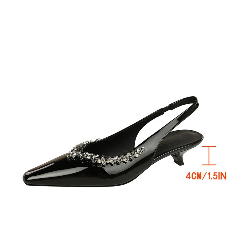BIGTREE Shoes 4 cm Kitten heels Women Pumps Patent leather Low-heel Women Shoes Rhinestone Women heels Summer Women Sandals 2025 BIGTREE Shoes 4 cm Kitten heels Women Pumps Patent leather Low-heel Women Shoes Rhinestone Women heels Summer Women Sandals 2025