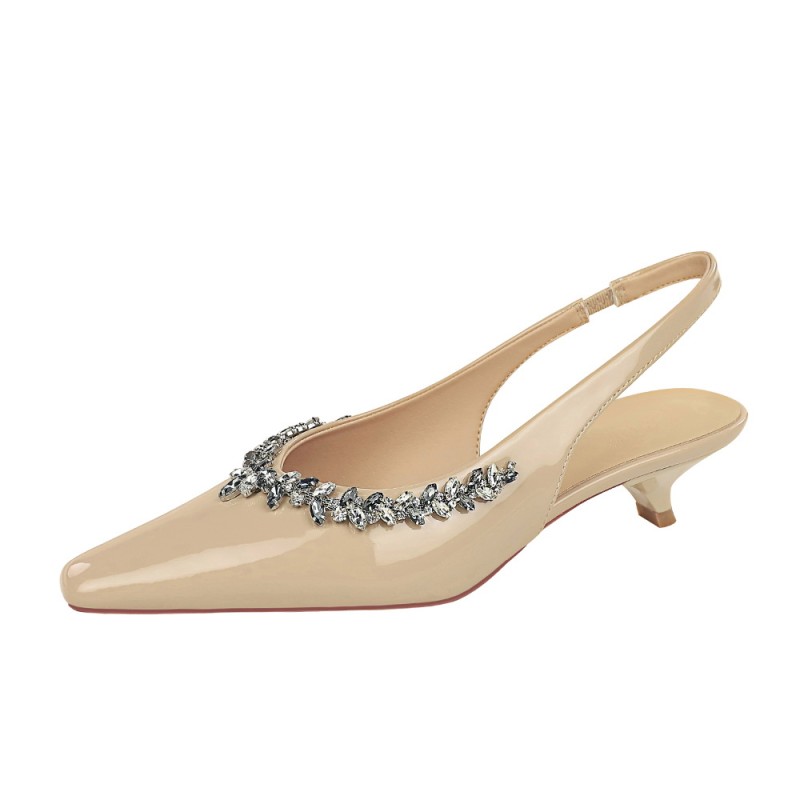 BIGTREE Shoes 4 cm Kitten heels Women Pumps Patent leather Low-heel Women Shoes Rhinestone Women heels Summer Women Sandals 2025 BIGTREE Shoes 4 cm Kitten heels Women Pumps Patent leather Low-heel Women Shoes Rhinestone Women heels Summer Women Sandals 2025