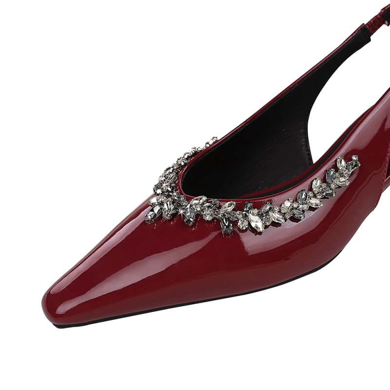 BIGTREE Shoes 4 cm Kitten heels Women Pumps Patent leather Low-heel Women Shoes Rhinestone Women heels Summer Women Sandals 2025 BIGTREE Shoes 4 cm Kitten heels Women Pumps Patent leather Low-heel Women Shoes Rhinestone Women heels Summer Women Sandals 2025