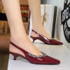 BIGTREE Shoes 4 cm Kitten heels Women Pumps Patent leather Low-heel Women Shoes Rhinestone Women heels Summer Women Sandals 2025