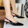 BIGTREE Shoes 4 cm Kitten heels Women Pumps Patent leather Low-heel Women Shoes Rhinestone Women heels Summer Women Sandals 2025