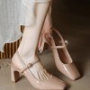 2025 new summer French solid color pointed patent leather mid-heel buckle sandals women's retro stiletto sandals 34--41 size 2025 new summer French solid color pointed patent leather mid-heel buckle sandals women's retro stiletto sandals 34--41 size